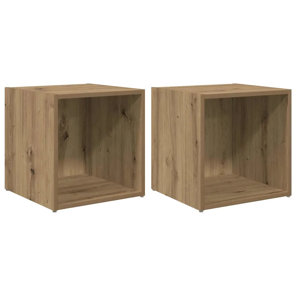 vidaXL Mobile TV 2 pcs Marrone 37 x 35 x 37 cm Legno multistrato
