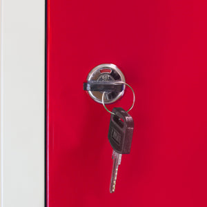 Armadietto da Montare con 2 Porte Rosse Acciaio per Scuole Palestre Spogliatoi