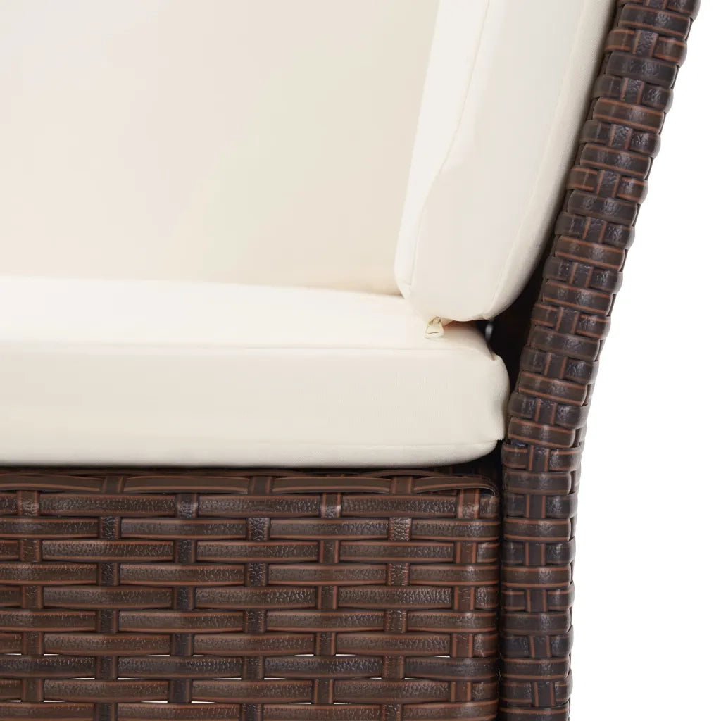 Set Divani da Giardino 6 pz con Cuscini in Polyrattan Marrone cod mxl 36894