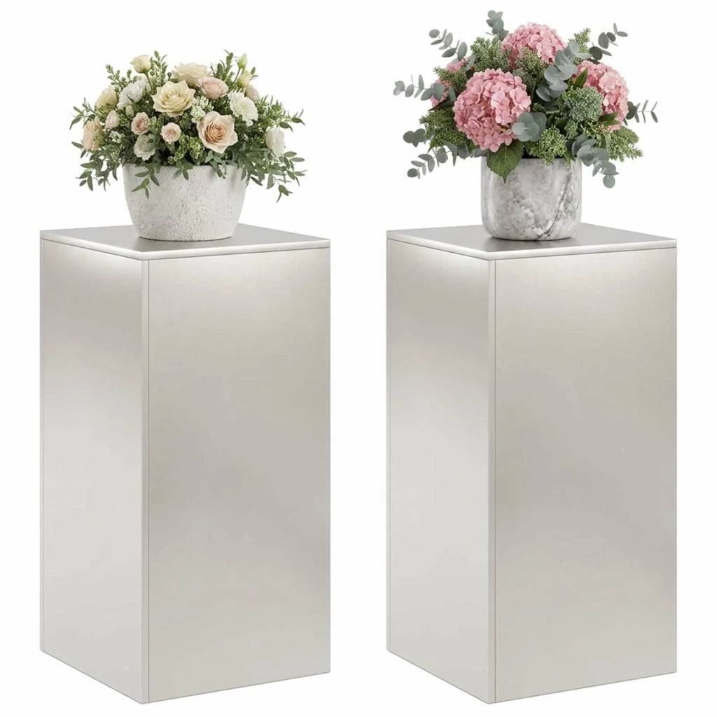Supporto per piante 2 pcs Argento 40 x 40 x 80 cm Acciaio 8012553