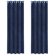 Tende Oscuranti | Tende Blackout 2 pz Blu Scuro 140 x 245 cm Velluto