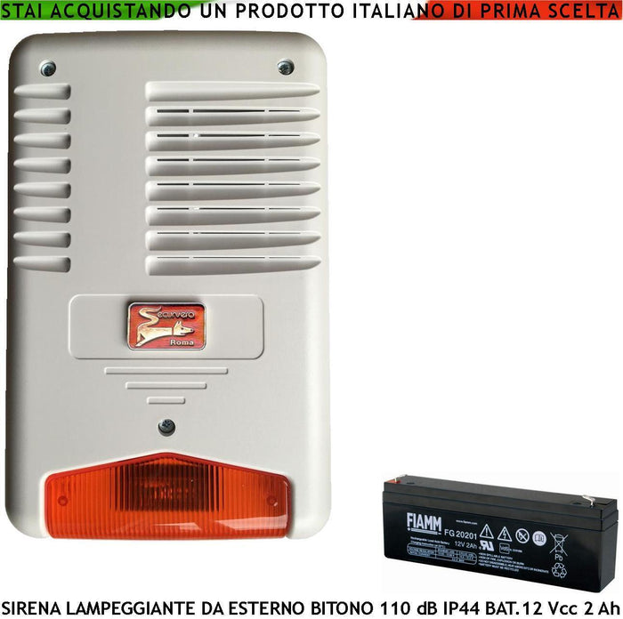 SIRENA ALLARME DA ESTERNO CON LAMPEGGIATORE A LED BITONO SECURVERA SV-SPLSLEBFTE
