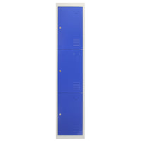 Armadietto con 3 Porte Blu in Acciaio per Scuole Palestre Uffici e Spogliatoi