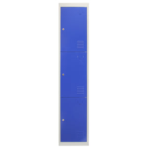 Armadietto con 3 Porte Blu in Acciaio per Scuole Palestre Uffici e Spogliatoi