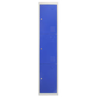 Armadietto da Montare con 3 Porte Blu in Acciaio per Scuole Palestre Spogliatoi