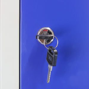 Armadietto con 3 Porte Blu in Acciaio per Scuole Palestre Uffici e Spogliatoi