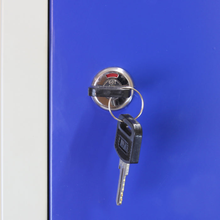 Armadietto con 3 Porte Blu in Acciaio per Scuole Palestre Uffici e Spogliatoi