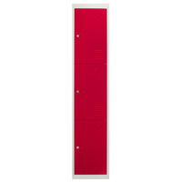 Armadietto con 3 Porte Rosse in Acciaio per Scuole Palestre Uffici e Spogliatoi