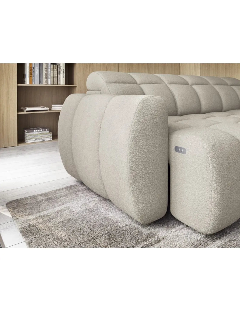 Divano ad angolo elettrico RONDA 4 posti beige – angolo destro