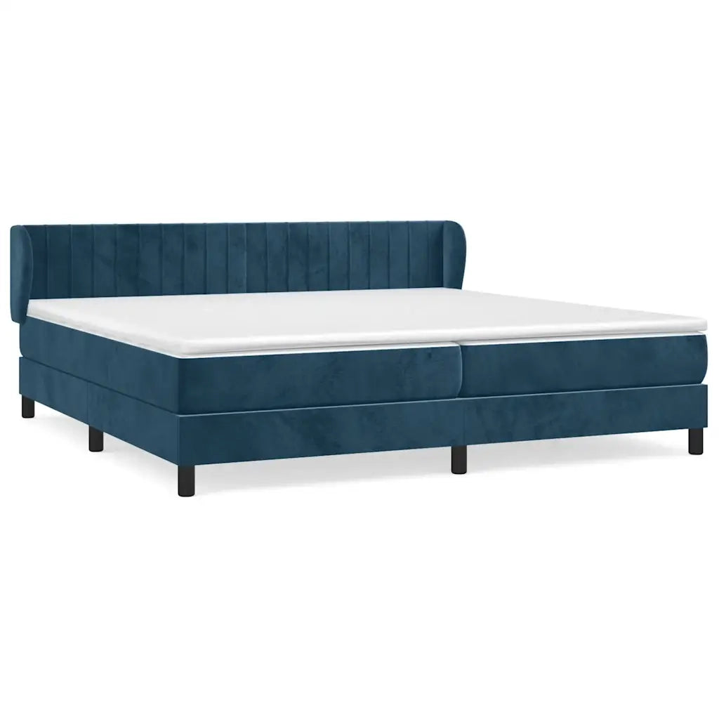 Giroletto a Molle con Materasso Blu Scuro 200x200 cm in Velluto 3131103