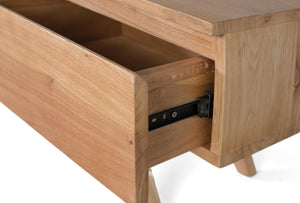 Mobile porta TV in legno massello di mindi con scomparti