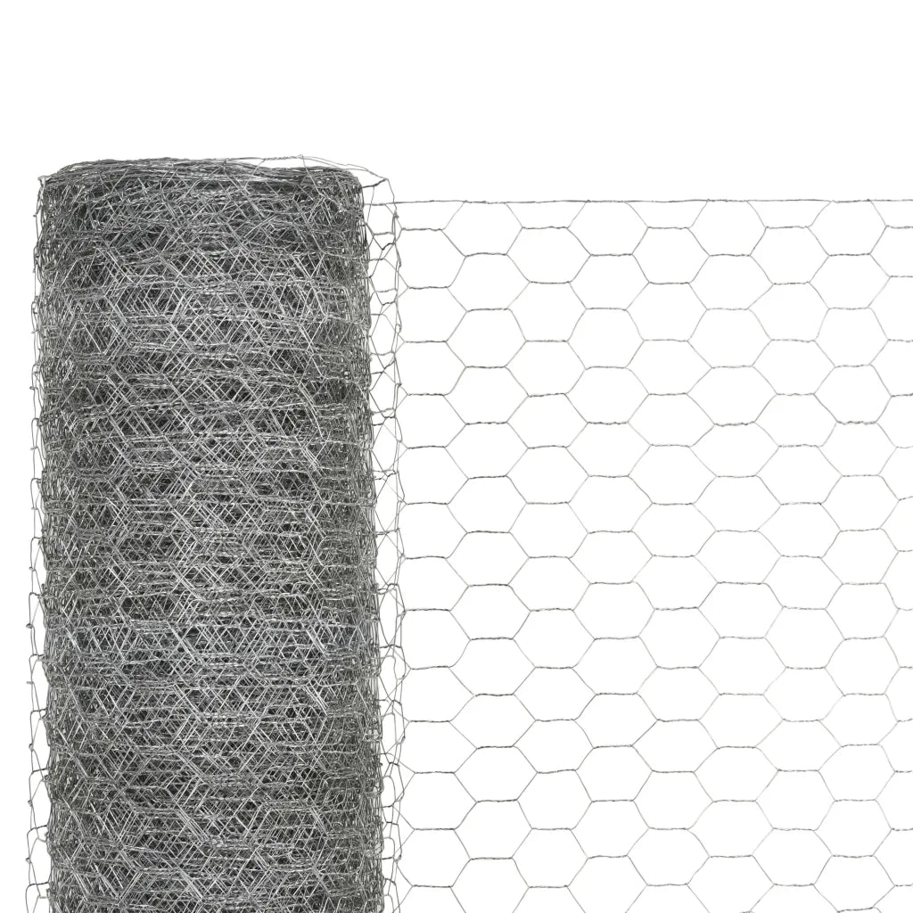 Recinzione in Rete per Pollaio Acciaio Zincato 25x1,2m Argento cod mxl 55374