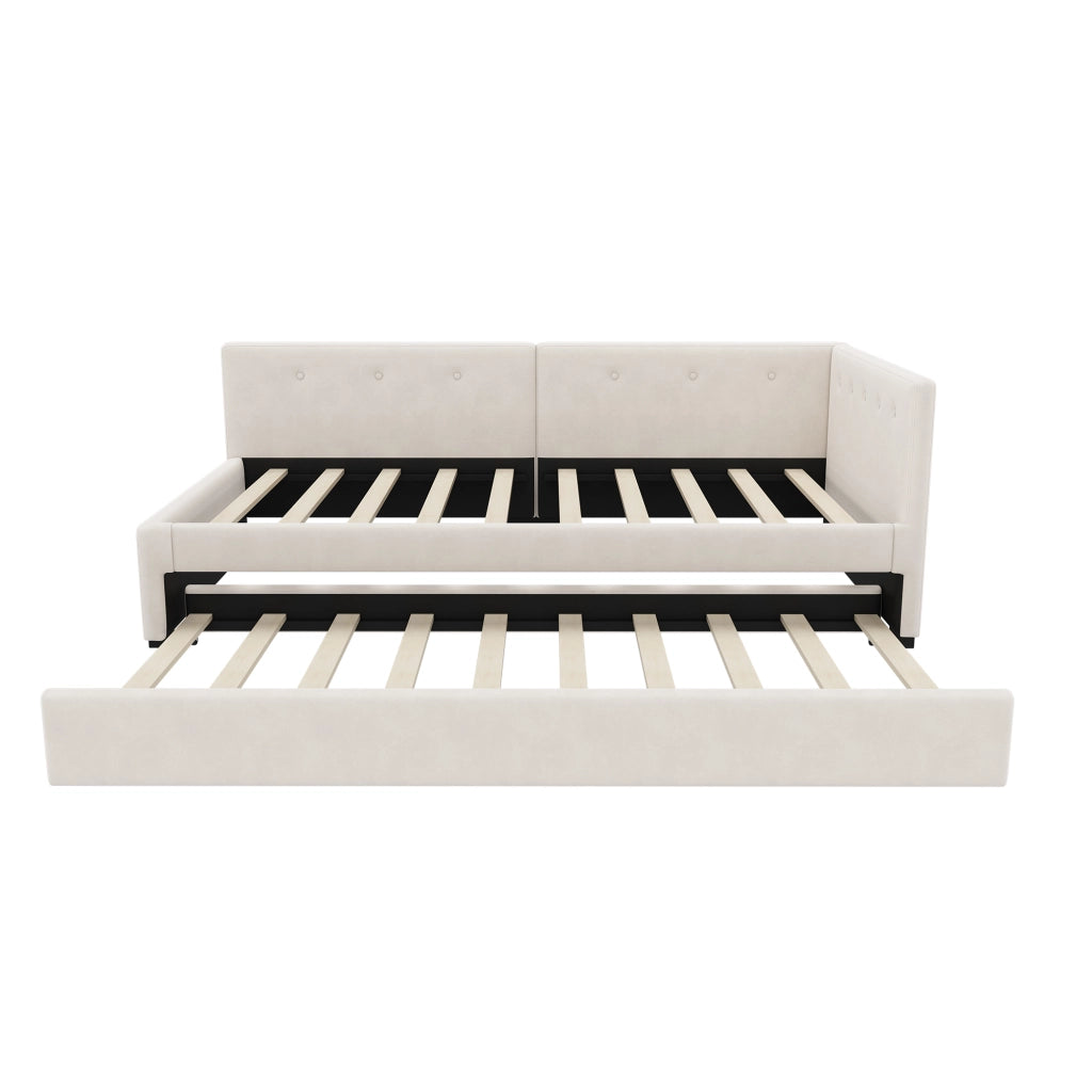 Letto singolo con roll-out in velluto 90x200 cm