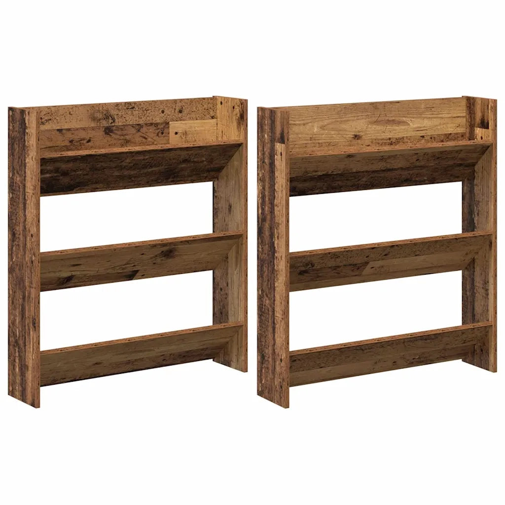 vidaXL Armadi per scarpe da muro 2 pcs Legno vecchio Legno multistrato
