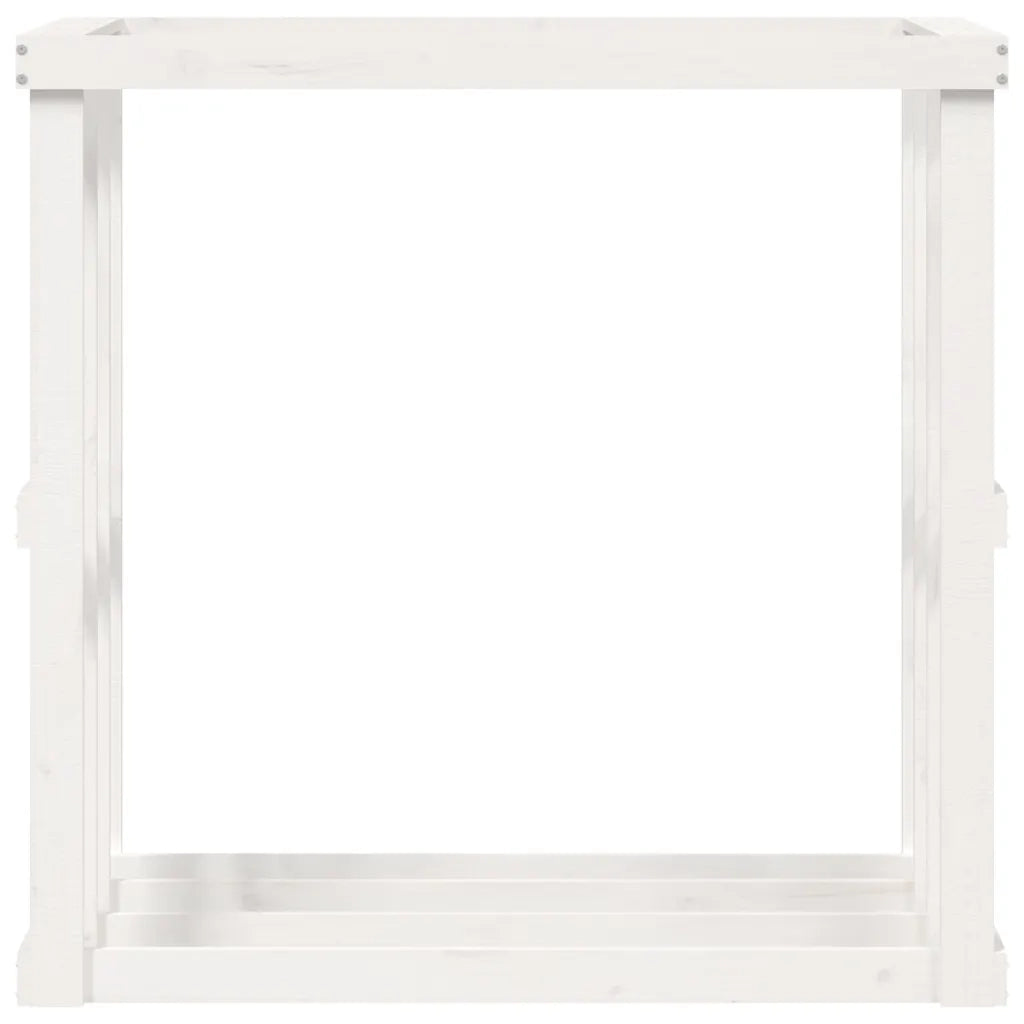 Portaceppi da Esterno Bianco 108x52x106 cm Legno Massello Pino 822627