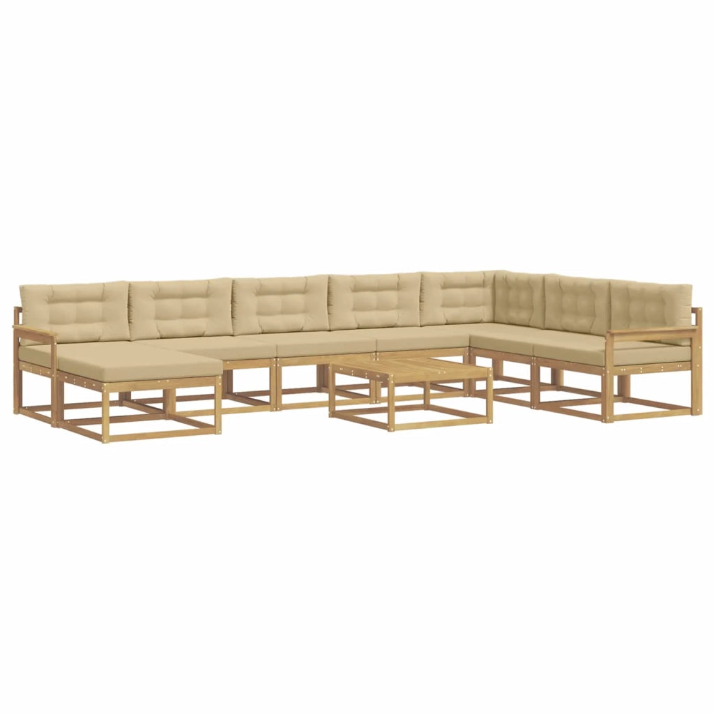 Set di divani da esterno 9 pz Bianco e Beige 3386892