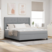 Letto a Box con Materasso Grigio Chiaro 180x200 cm Tessuto