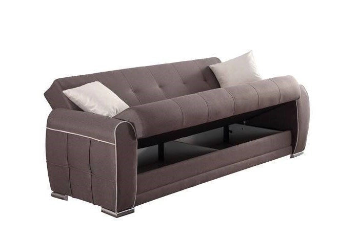 Alfo, Divano Letto 3 Posti Contenitore, 85x224 cm Nero Chiaro