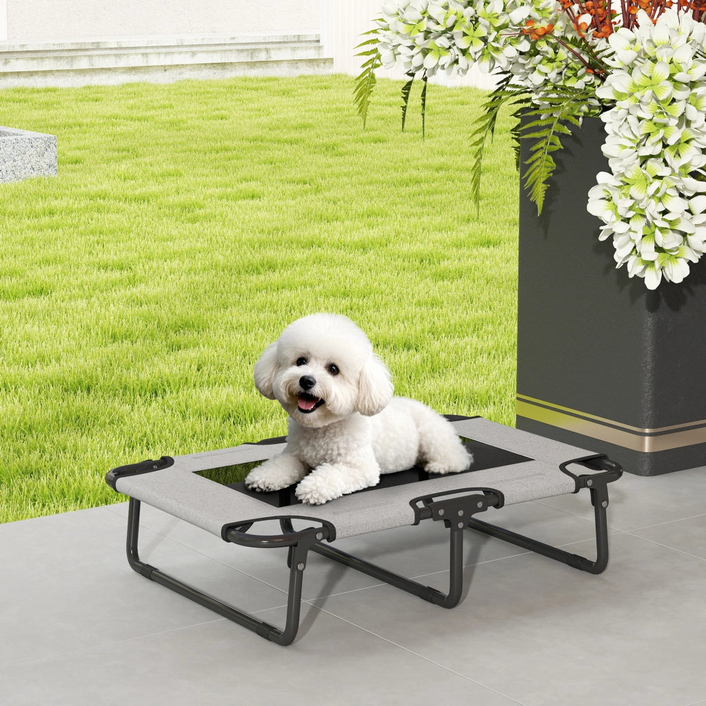 Letto per cani rialzato pieghevole ¨C zephmum ¨C grigio chiaro 75x51x18 cm