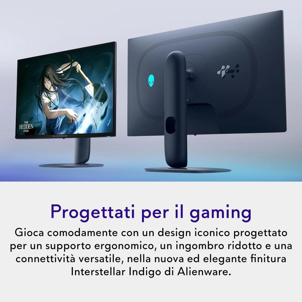Alienware 27 Monitor Gaming - AW2725D, QHD (2560x1440), 280Hz, QD OLED, 0.03ms, NVIDIA G-SYNC Compatible, AMD FreeSync Premium Pro, HDR True Black 400, USB-C, DisplayPort, 2 HDMI, 3 Anni di Garanzia