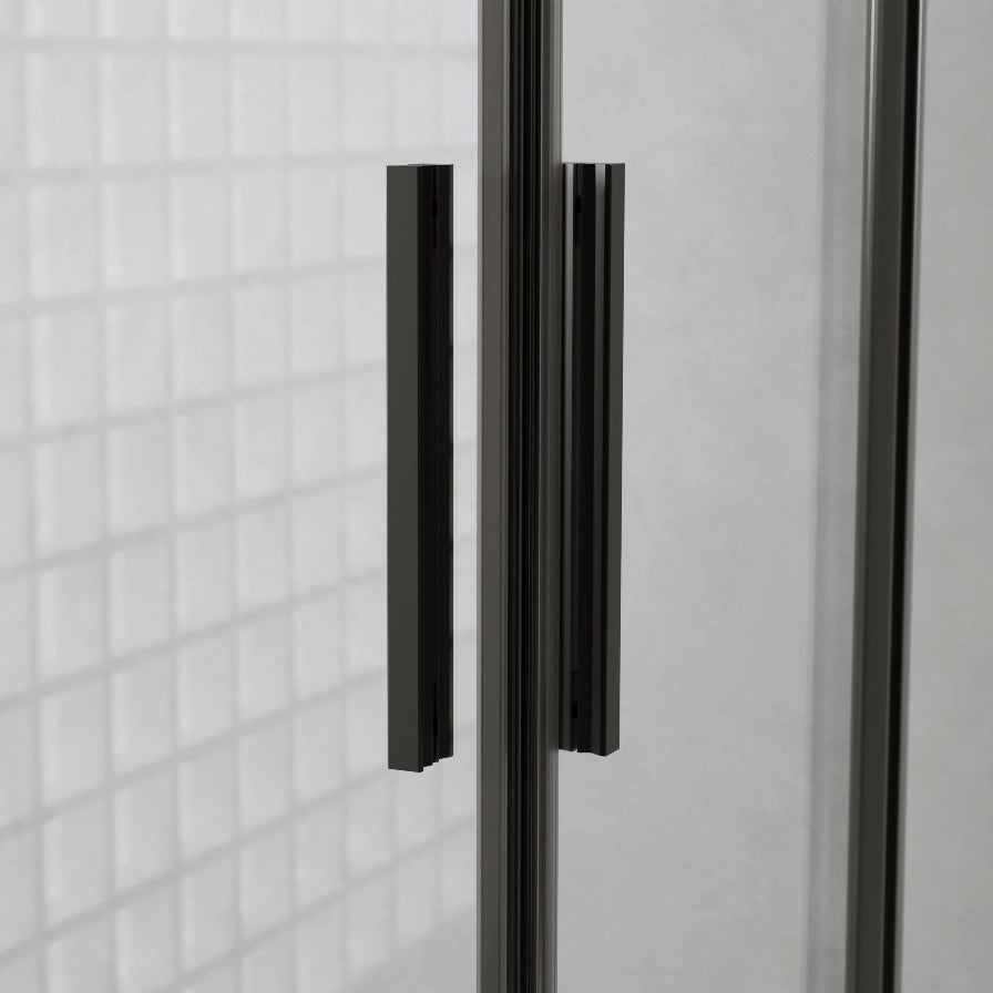 Box Doccia 70x100 Cm h190 Scorrevole Profili Nero Opaco Vetro 6 mm Trasparente| Neat