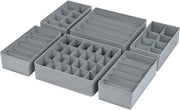 Organizzatore 6 pezzi per cassetta di carico pieghevole contenitore di stoccaggio sistema di organizzazione per tessuti per la cabina armadio organizzatore per intimo, reggiseni, calze, asciugamani, sciarpe, abbigliamento per la stanza degli abiti