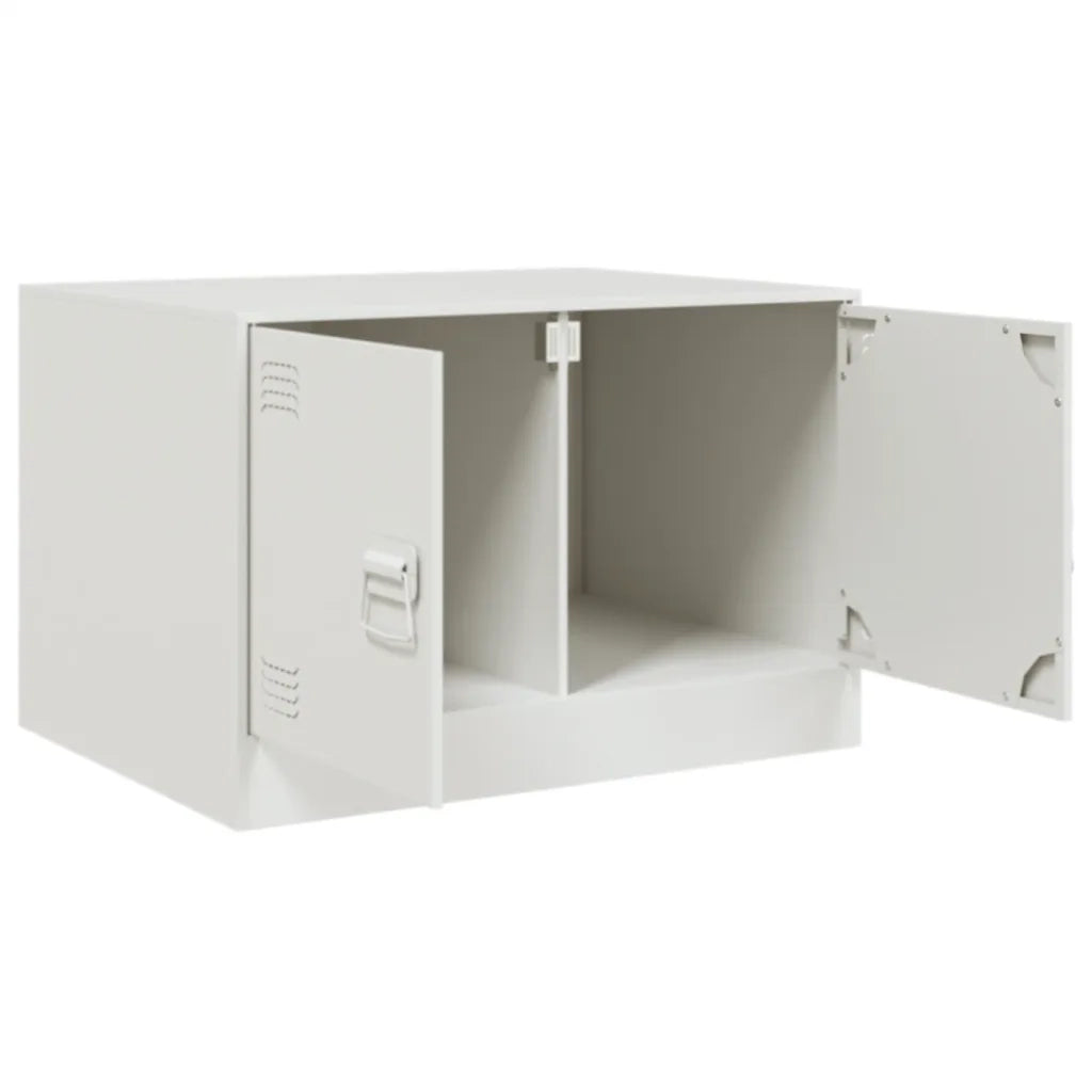 Tavolino da Salotto-Tavolino da soggiorno-Tavolo Bianco 67x50x44 cm in Acciaio