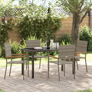 Set da Pranzo da Giardino 5 Pezzi Grigio Polyrattan