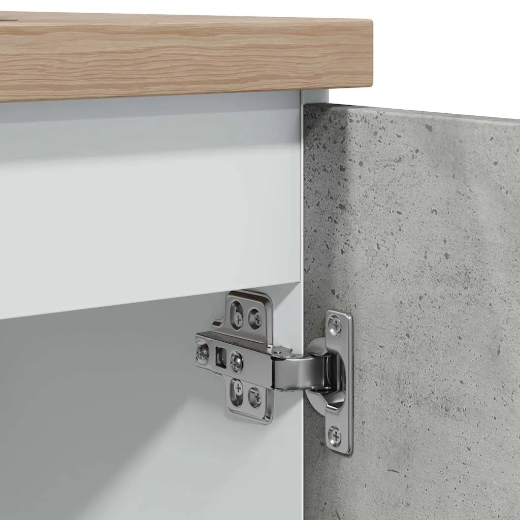 Mobile da Bagno | Armadio per Lavabo ¡°Lyon¡± Grigio Cemento 80x46x81,5 cm in