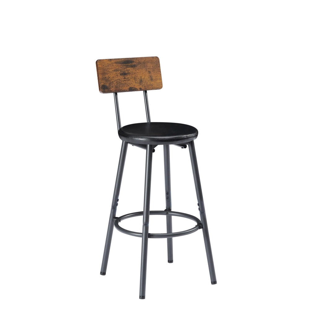 TAVOLO BAR 160x40 cm con 3 sgabelli, marrone rustico e nero