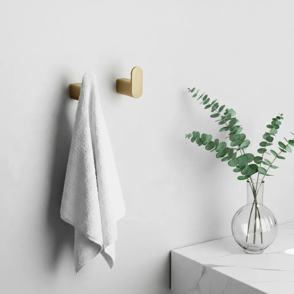 Set Accessori Da Bagno Mati Brush Gold 4 Pezzi