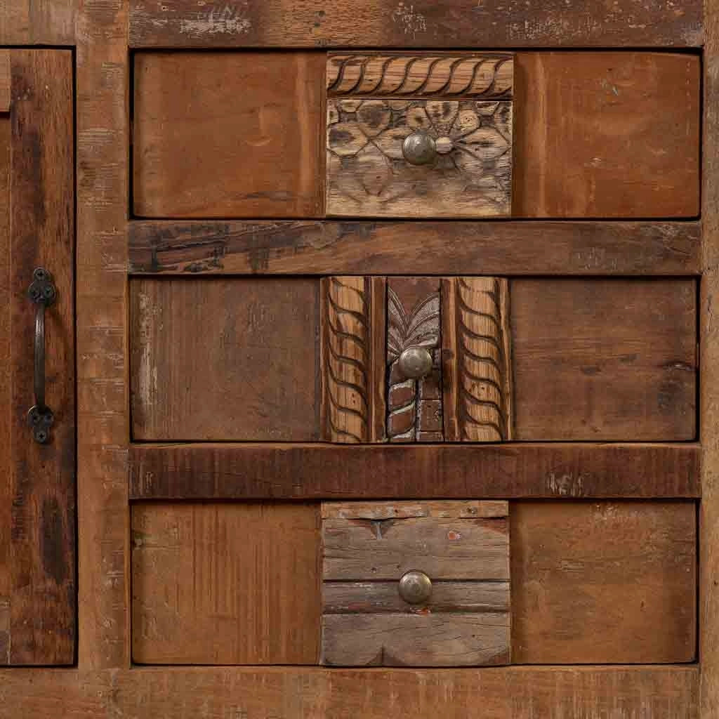 Vetrina in legno naturale 100x43x148
