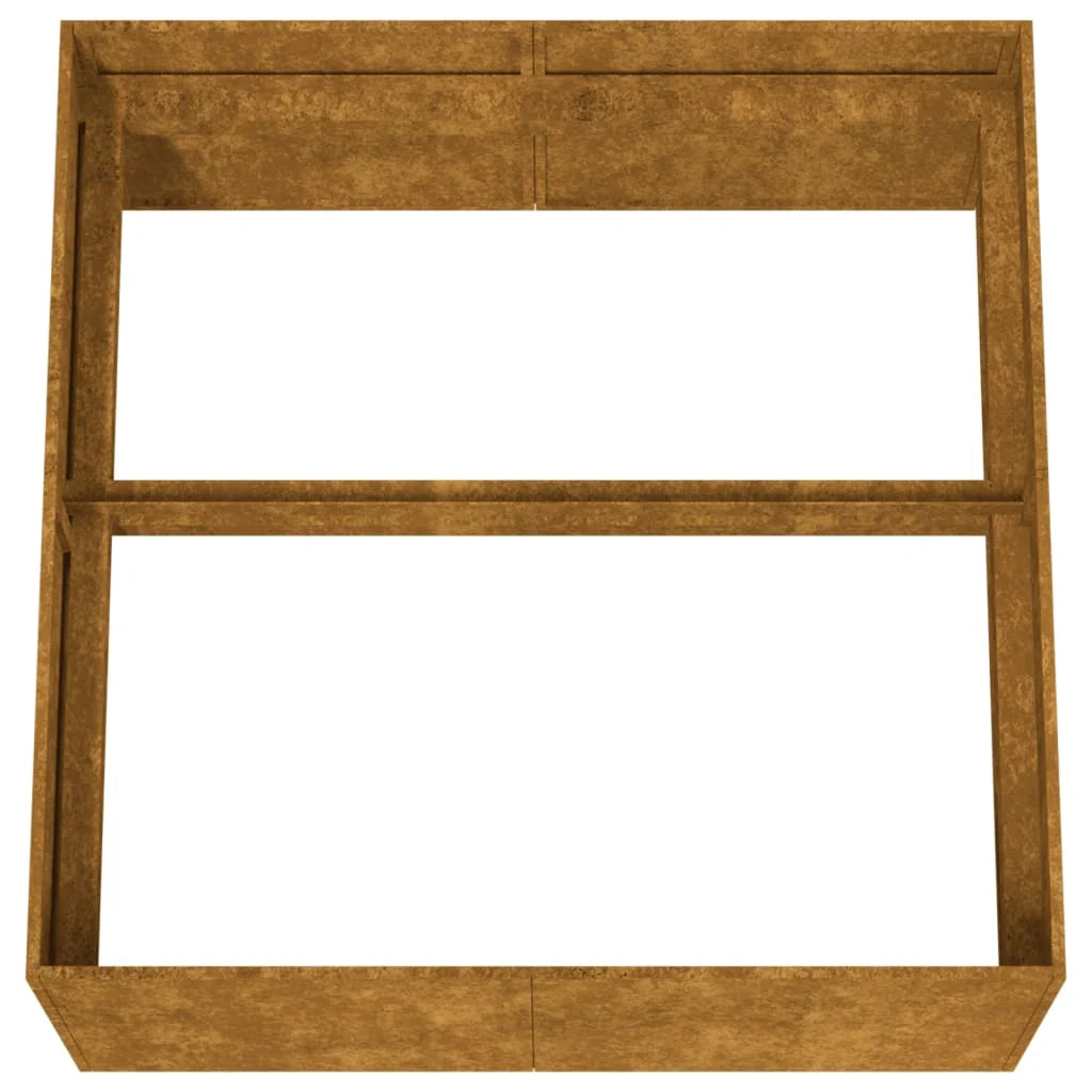 Vassoio fioriera aiuola rialzata piante fiori terrazzo giardino 80 x 80 x 40 cm acciaio corten marrone 02_0037907