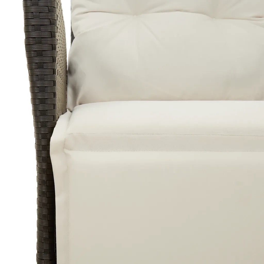 Set da Pranzo da Giardino 5 pz Nero con Cuscini in Polyrattan 3213379