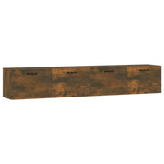 Armadietto a Muro | Mobili Parete 2 pz Rovere Fumo 100x36,5x35 cm Legno Multistrato