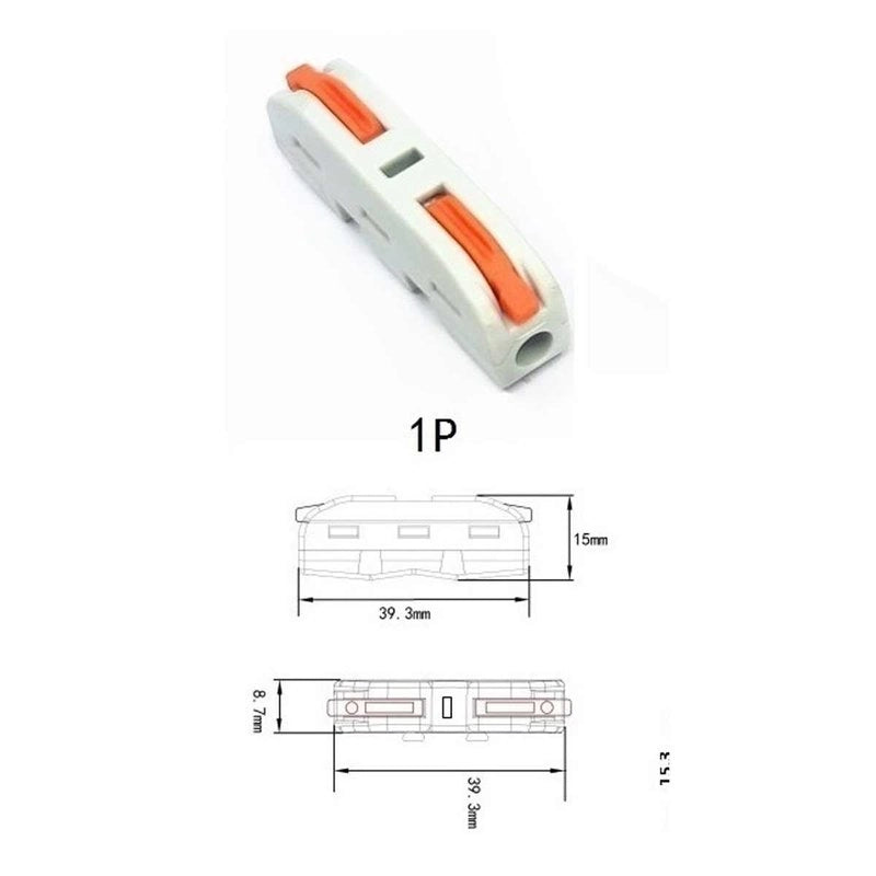 10 Morsetti Elettrici Rapidi 1P con Leva Connettori Compatti per Fili Elettrici