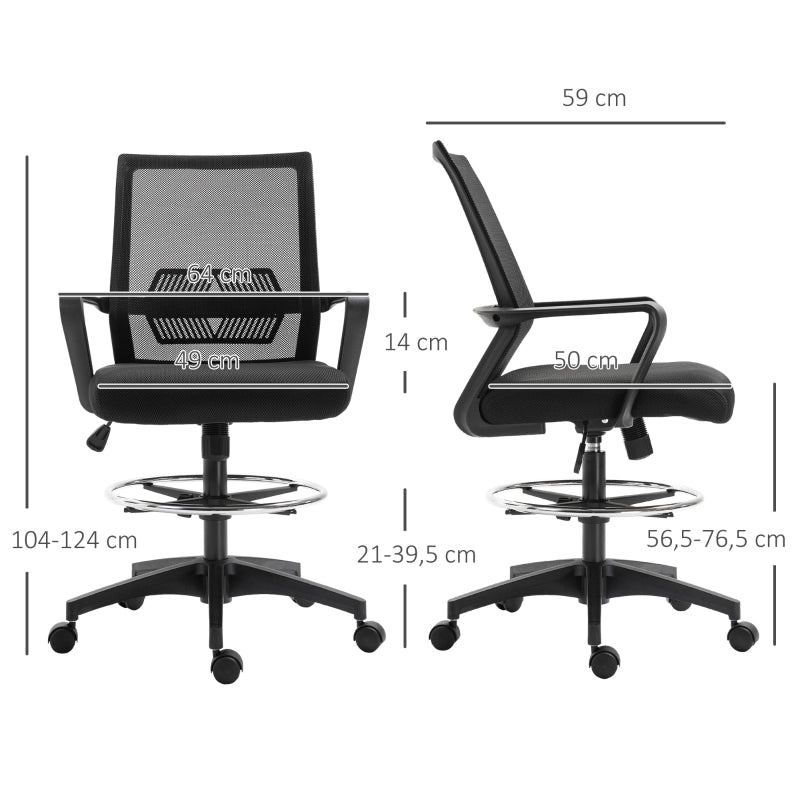 Sedia da ufficio ergonomica girevole con funzione basculante supporto lombare e poggiapiedi in plastica nera