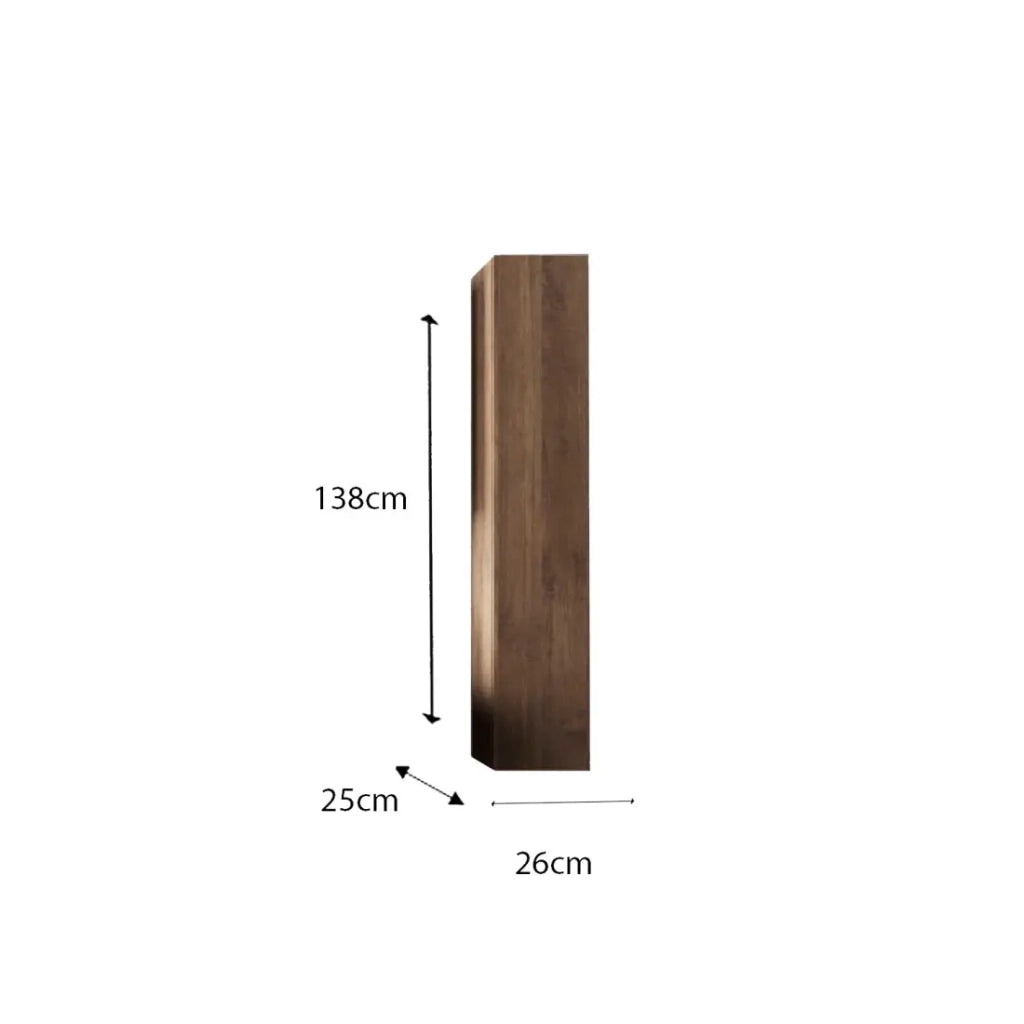 Mobile da bagno sospeso FRASSI – 1 porta – Rovere chiaro – Design moderno