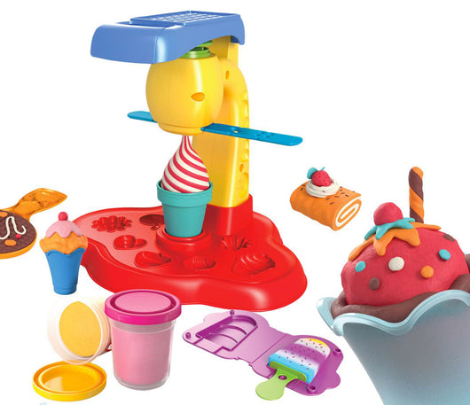 Macchina Crea Gelato con Plastilina Colorata 37x7x26 cm con 5 Vasetti da 280 Grammi