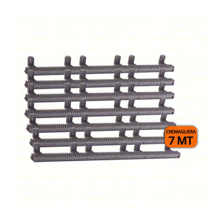KIT CREMAGLIERA 7 MT METRI UNIVERSALE CANCELLO SCORREVOLE NYLON PLASTICA