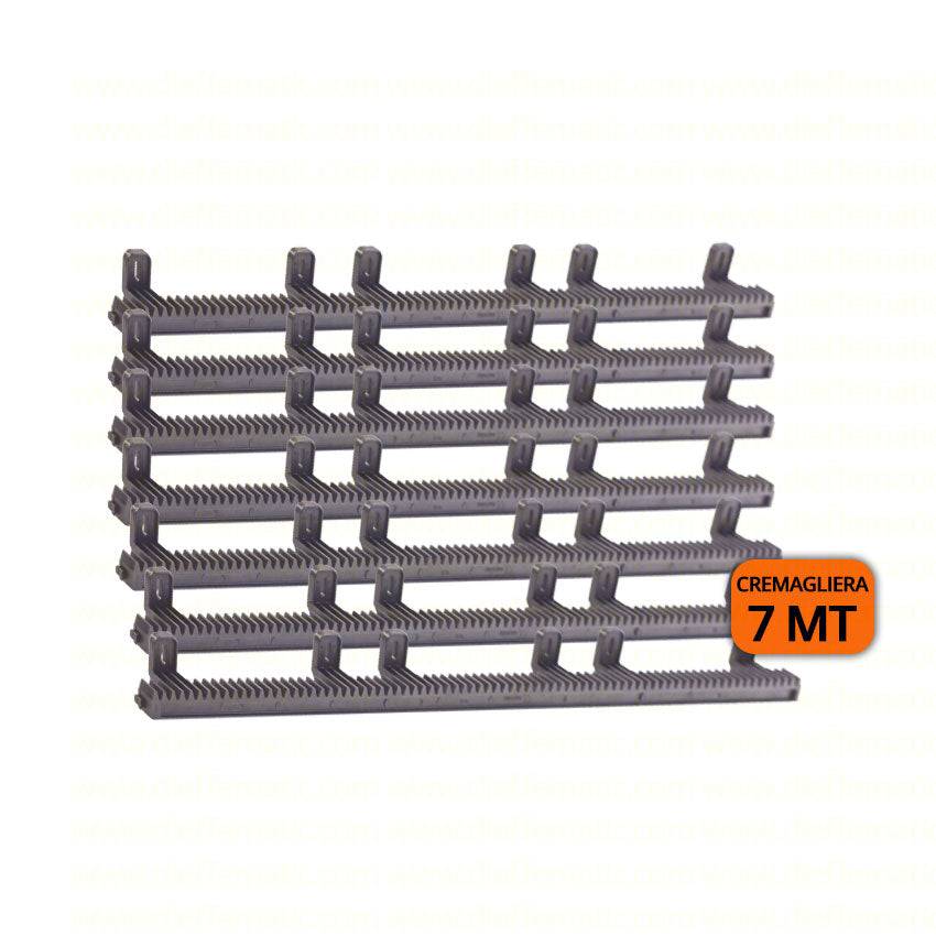 KIT CREMAGLIERA 7 MT METRI UNIVERSALE CANCELLO SCORREVOLE NYLON PLASTICA