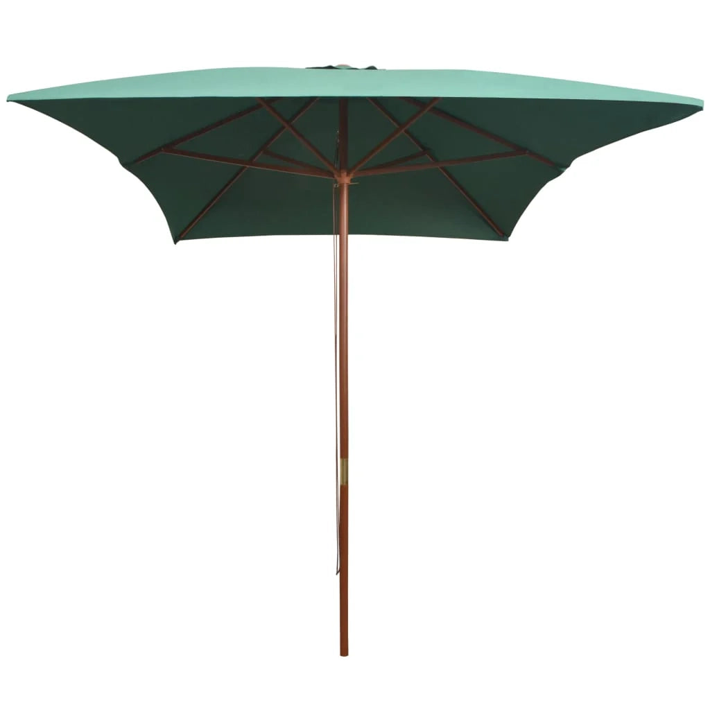 Ombrellone da giardino con palo in legno 200 x 300 cm verde 02_0008139