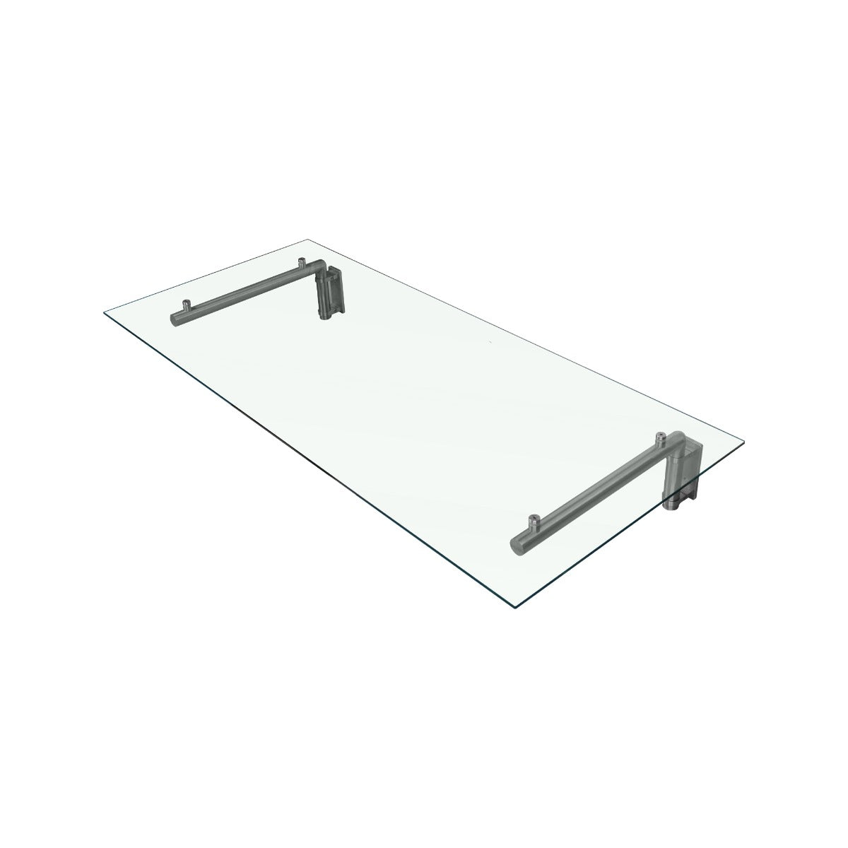 Tettoia in Vetro 120 x 80cm con Staffe in Acciaio Inossidabile per Porte Esterne