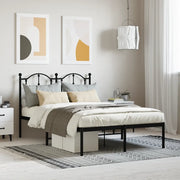 Giroletto con Testiera-Struttura Letto con testiera in Metallo Nero 120x190 cm 495193