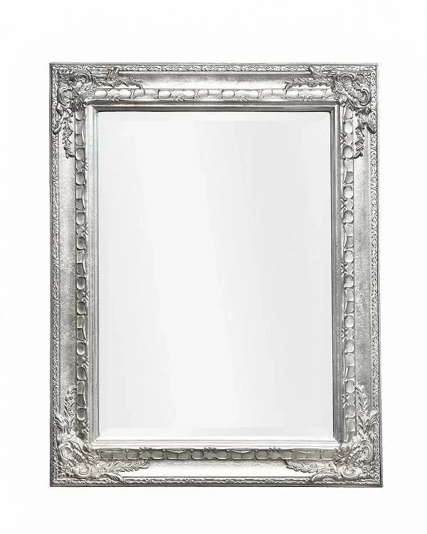 Mobili2g - specchiera in foglia argento rettangolare- misure: l.75 x h.95 x p.3