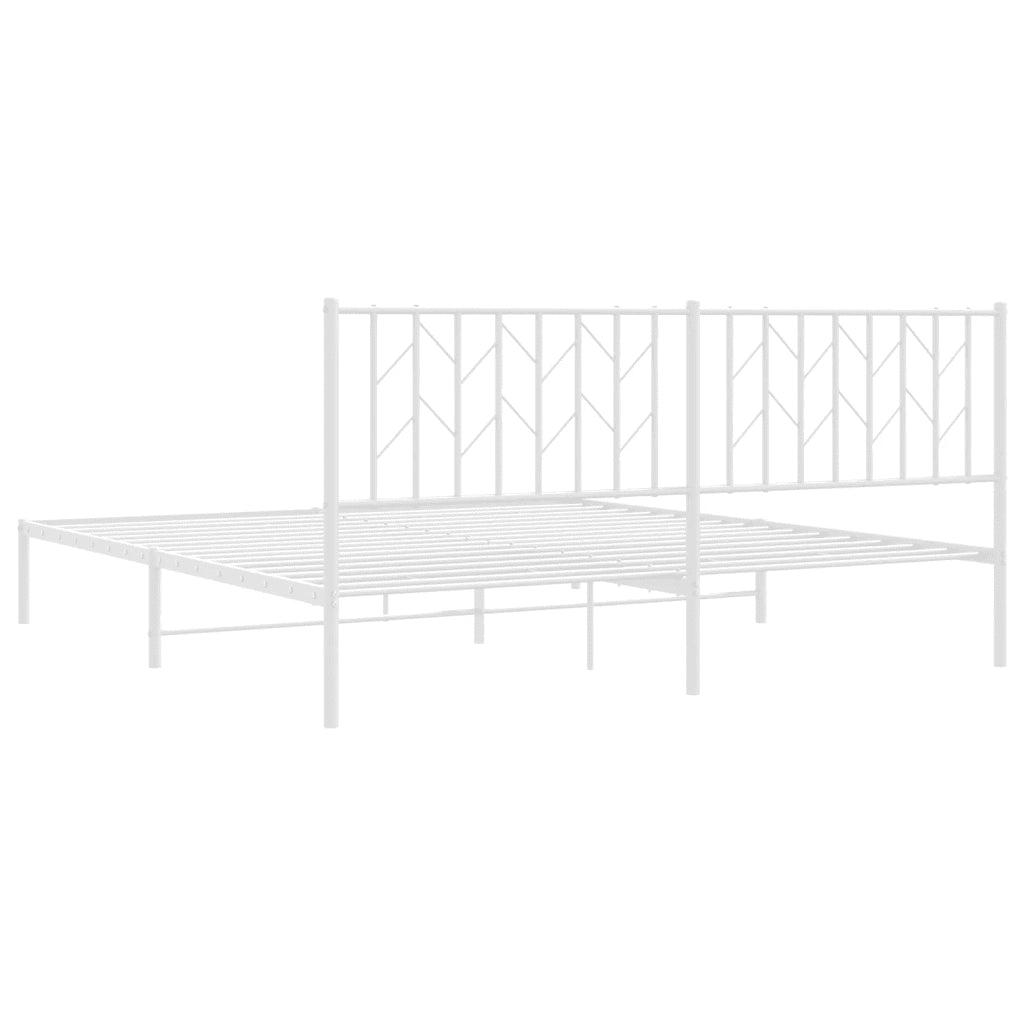Giroletto con Testiera-Struttura Letto con testiera Metallo Bianco 183x213 cm 311124