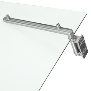 Tettoia in Vetro 180 x 80cm con Staffe in Acciaio Inossidabile per Porte Esterne