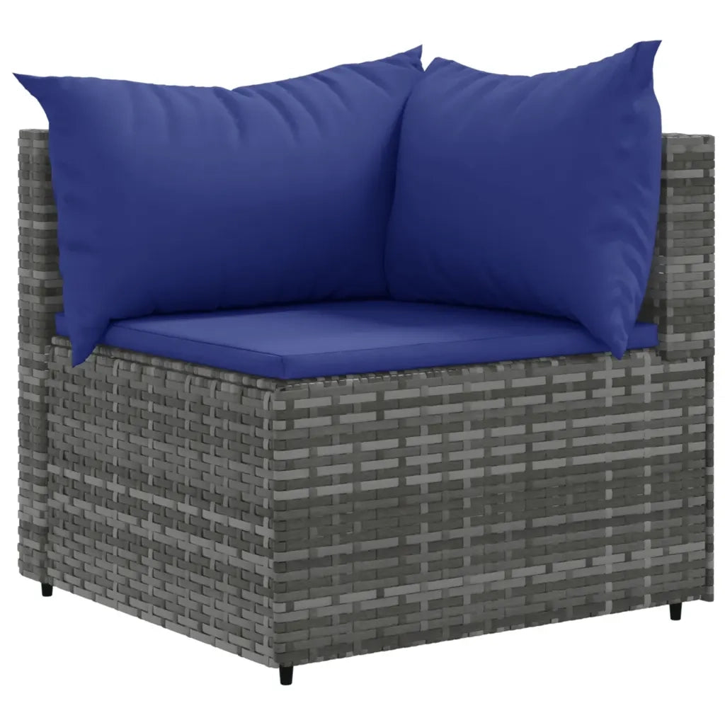 Set Divano da Giardino 9 pz con Cuscini Grigio in Polyrattan 3308319