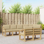 Set di divani da esterno 8 pcs Bianco e Beige Poliestere 3387822