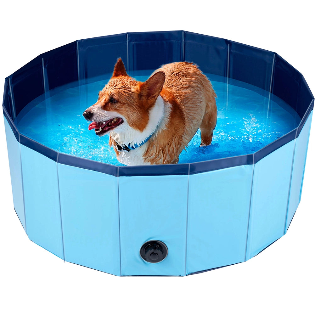 Piscina per Cani Pieghevole con Fondo Antiscivolo Vasca Animali Domestici 80 Ø